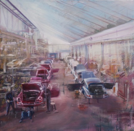 Porschegyár 100x100cm olaj vászon
